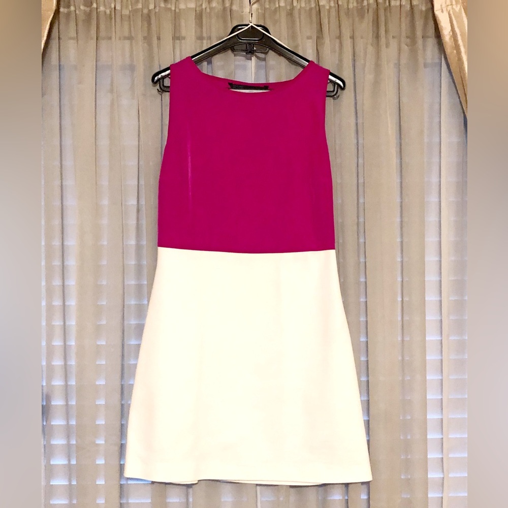 Euc Zara Color Block White And Fuchsia - image 1